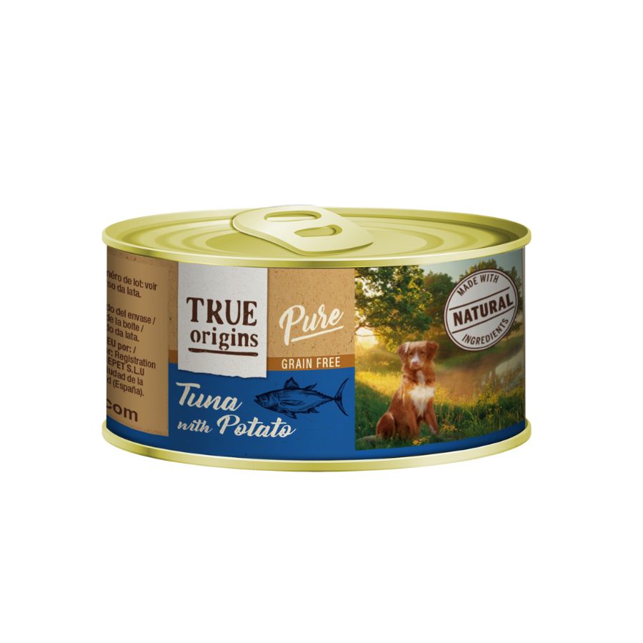 True Origins Pure atún/papa alimento húmedo para perros 185 GR